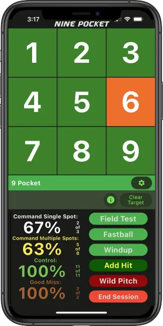 Command Tracking Baseball pitching net app