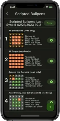 Command Tracking Smart Pitching Target scripted bullpens